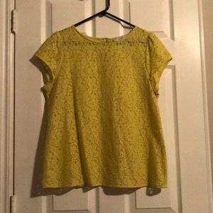 Loft yellow flower detail shirt